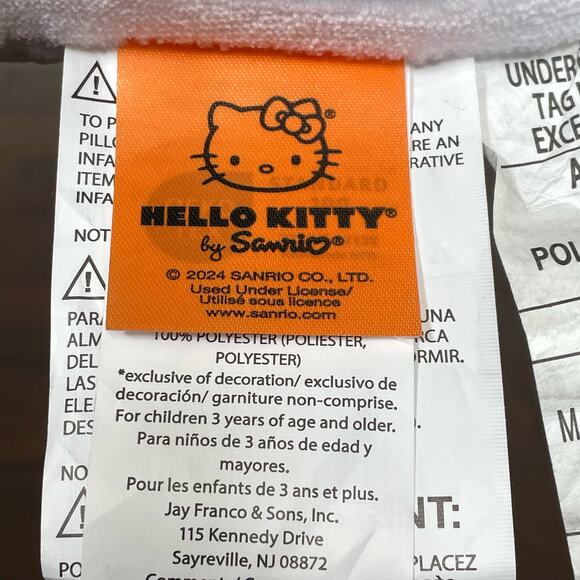 Hello Kitty Skeleton Pillow Halloween Plush White Gray Soft New with Tags - Picture 5 of 16